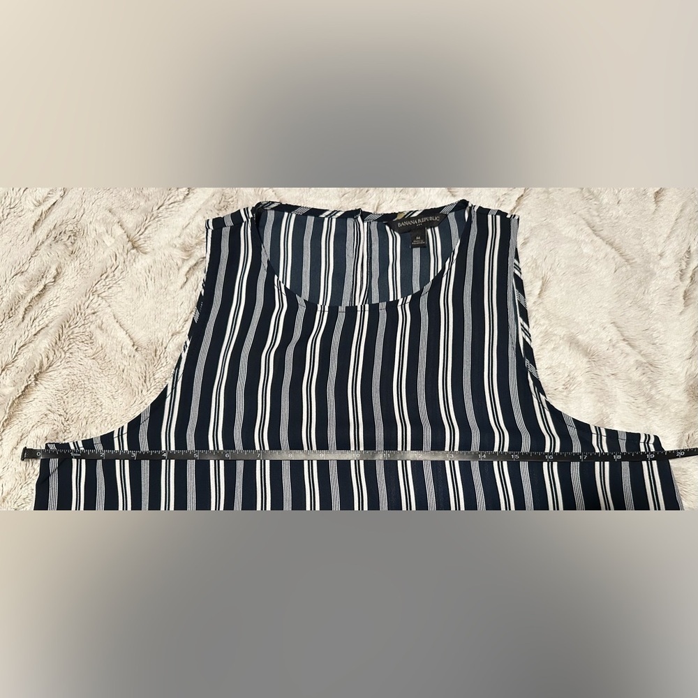 Banana Republic Striped High Low Asymmetric Hem Blouse - Picture 2 of 8